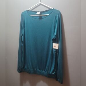 Kate Hill Teal Colored Long Sleeve Top